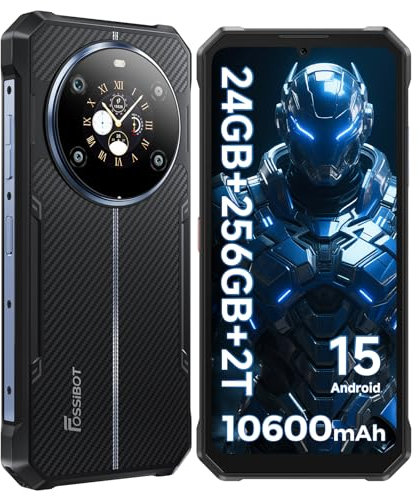 FOSSiBOT F109S Android 15 Móvil Robusto,10600mAh, Teléfono móviles Resistente, Pantalla Doble 6,745 HD+, 20GB RAM + 256 GB ROM/2TB TF Card,IP68/69K, Dual 5G,NFC,OTG,GPS