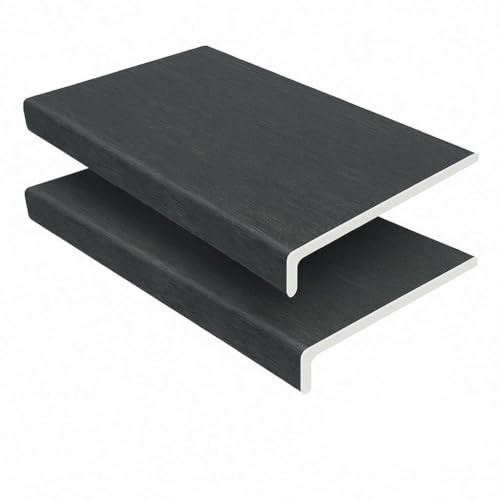 250mm x 2m Windows4you Anthracite Grey uPVC Capping Board – Wide Fascia Soffit Cover Trim – 1, 2 or 4 Pack –Durable Timber - Style External Cladding (2 Pack)