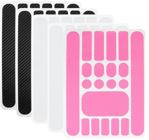 5 Stück Rahmenschutzfolie Fahrrad, Fahrrad Aufkleber Rahmen Lackschutzfolie Fahrrad,schutzfolie Fahrradrahmen Fahrrad Sticker für Rahmenschutz Mountainbike Rennrad (schwarz, Transparent, Rosa)