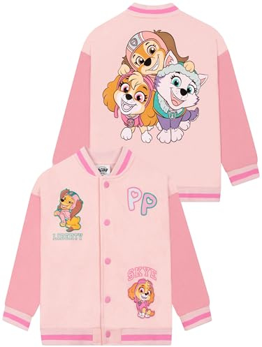 Paw Patrol Bomber Jacket, Everest And Skye Varsity Jacket For Girls, Cotton Girls Jackets, Pink 18-24 Months
