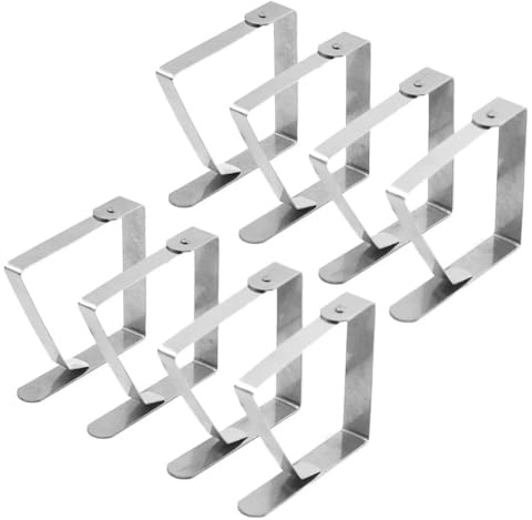 WEKONUMEX Tischdeckenklammern für Tische, Tischdeckenklammern Edelstahl Silber 8x7cm 8er Pack