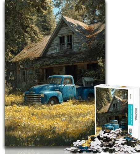 Puzzles für Erwachsene und Teenager, Puzzle „Farm Truck“, Familienunterhaltungsspielzeug mit passendem Poster und Quizblatt, 50x75cm