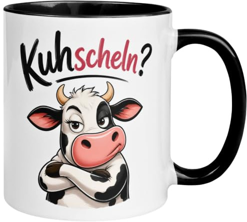 Tasse Kuh | Kuhscheln | Lustiges Ich Liebe Dich Geschenk | Kaffeebecher für Landwirt Bauer Landwirtin Bauernhof Valentinstag Jahrestag Entschuldigung