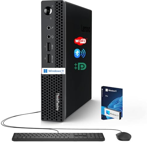 Lenovo Business Mini Desktop PC, AMD Processor, 16GB RAM, 1TB SSD, Dual Display Support, Wi-Fi, Bluetooth, USB & Ethernet Port, Windows 11 Pro, Compact, Quiet, and Space-Saving, w/Keyboard & Mouse