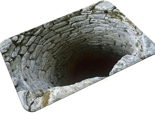 3D Optische Täuschung Teppich Vortex & Bodenloses Lochdesign rutschfeste Fußmatte Innen- und Außenbereich für Eingang Wohnzimmer Spielzimmer und Büro 3D Loch Teppich