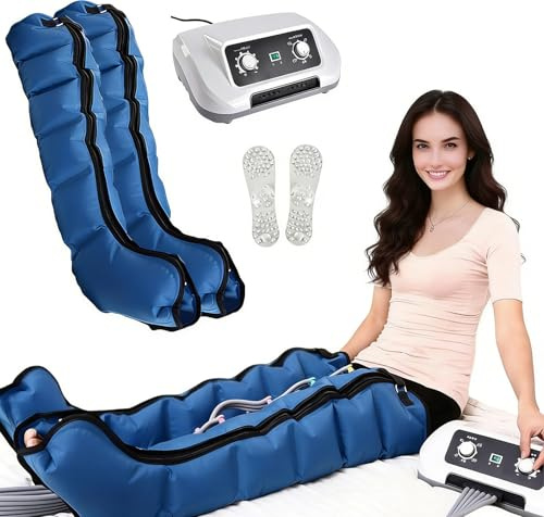Lymphdrainage Gerät Beine Bei Lipödem, Venen Massagegerät Mit Timer-Funktion, Beinmassagegerät Mit 6 Luftkammern Einstellbarer Druck, Ideal Bei Lipödem, Wassereinlagerungen Und Schwellungen