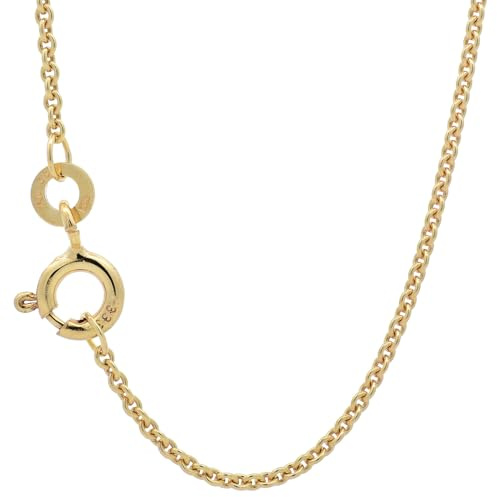 Goldkette Ankerkette rund edle Halskette massiv 333-8 Karat Gold, Länge:36 cm, Kette_Breite:1.4 mm