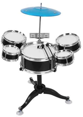 FashionCha Batterie Jazz pour Enfants avec des Fûts de Haute Qualité et Un Son Profond pour L'éveil Musical et La de La Créativité, Noir