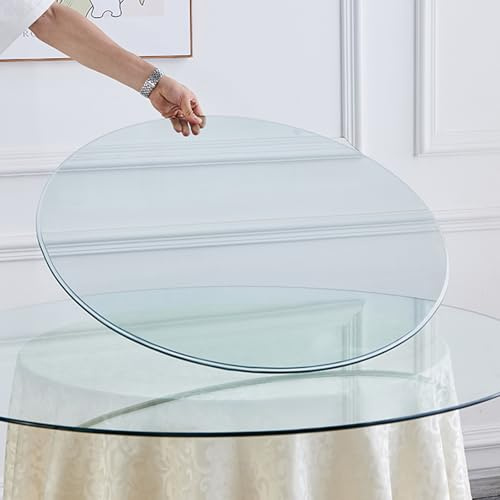 Runde Tischplatte Aus Glass – Gehärtete, Dicke Tischplatte Aus Klarem Glass, Mehrere Größen Mit Abgerundeter Kante For Esstisch, Couchtisch(40CM(16IN))