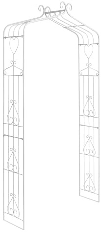 Dehner Rosenbogen Birmingham, ca. 112 x 233 x 36 cm (B/H/T), Eisen pulverbeschichtet, weiß