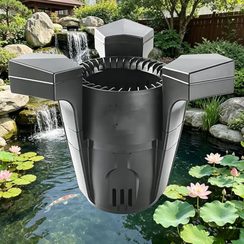 Schwimmender Saug-Skimmer für Teiche, 43 W Pumpe, 4,8 m Kabel, robuster Oberflächen-Schmutzreiniger für Wassergärten, Seen, Pools und Wartung im Freien