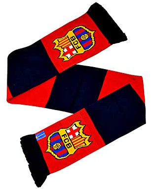 FCB FC Barcelona Offizielles Fußballwappen-Bar-Schal, Rot/Marineblau, Einheitsgröße