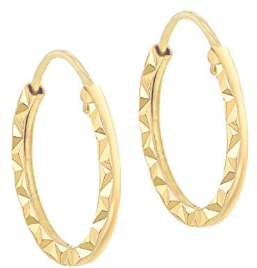CARISSIMA Damen-Creolen Diamond Cut 15mm Hoop 375 Gelbgold - 1.51.1869