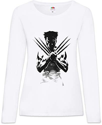 Urban Backwoods Wolverine Shadow Warrior Damen Langarm T-Shirt Weiß Größe L