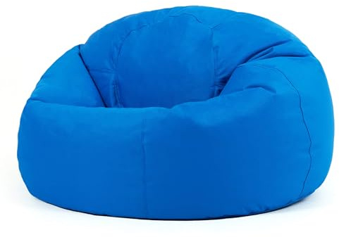 Bean Bag Bazaar Hi-Rest Outdoor Kids Bean Bag with Filling Included, Blue | Made in the UK, Kids Beanbag, Large Bean Bag, Comfy Chair, Durable Water-Resistant Fabric, For Garden or Bedroom