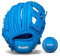 Franklin Sports Teeball-Handschuh – Links- und Rechtshänder Jugend-Feldhandschuh – Synthetischer Leder-Baseballhandschuh – Spielfertiger Handschuh (RTP) – 24,1 cm Rechtshänder – Royal/Royal mit Ball