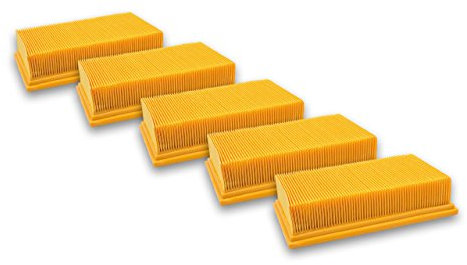 vhbw 5x Filtri Piegatura Piatta compatibile con Aspirapolvere Robot Kärcher NT4 0/1 tact te, ProNT 200, 400, Radius 28 Deluxe, Xpert NT 360, NT 362 Eco SB V1 Eco