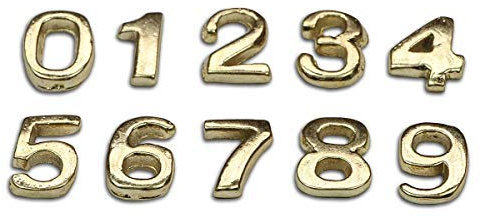 MyTinyWorld Dolls House Miniature Brass Numbers 0-9