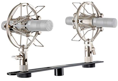 Pronomic Stereo Zubehörset für Kleinmenmbran Mikrofone - Hochwertiger Koffer mit 1 x T-Bar Stereoschiene und 2 x Spinne - Ideal für hochwertige Overhead Aufnahmen auf Bühne und im Studio
