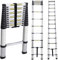 sogesfurniture 3.8M Alu Teleskopleiter Klappleiter tragbar, rutschfeste Stehleiter Anlegeleiter Mehrzweckleiter Haushaltsleiter, Maximale Belastbarkeit: 150 kg, KS-JF-001-BH