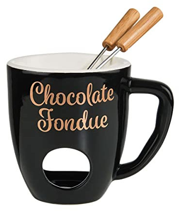BUTLERS Schokoladenfondue CHOCOLATE FONDUE für 2 Personen – 3 teiliges Set aus Keramik für Teelichter