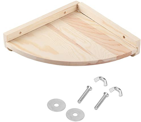 Wooden Hamster Platform, 7 x 7 x 1.57in Fan Shaped Small Pet Springboard for Parrot Squirrel Guinea Pig Dwarf Hamster Chinchilla Gerbil Mouse