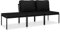 vidaXL Gartenmöbel 3-TLG. mit Auflagen Sitzgruppe Garten Garnitur Lounge Sofa Sitzgarnitur Gartenset Gartensofa Mittelsofa Fußhocker Schwarz PVC
