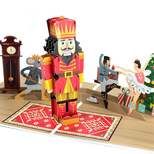 Cardology - The Nutcracker Pop Up Christmas Card | 3D Christmas Greeting Cards For Parents, Grandparents, Friends & Family | Handmade