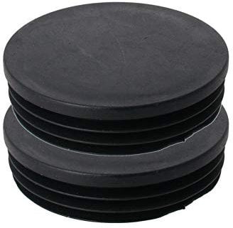 MroMax 90mm Dia Plastic Tubing Plug Round Post End Caps for Handrail Stair Newel Guardrail Tube Black 2Pcs