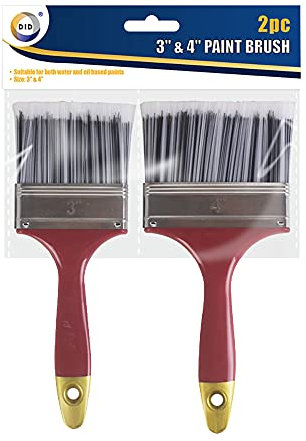 2Pc 3 & 4 Paint Brush Soft Natural Bristles for Cabinet, Decks, Fence Commercial Home Painting Decoration DIY