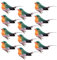 WIVAYE 12 Pack Artificial Feather Robin Bird,Green Mini Sparrow Ornaments with Metal Clip, Simulation Foam Bird Clip On Christmas Tree Ornament, for DIY Crafts, Wreaths, Wedding Decor