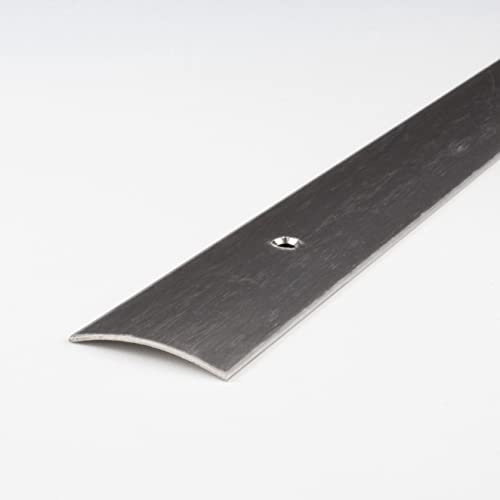 PROVISTON | Übergangsprofil | Edelstahl | Edelstahl matt | Breite 37 mm | Höhe 4 mm | Länge 1000 mm | Seitlich Gebohrt | Übergangsschiene | Übergangsleiste | Bodenprofil | Abdeckleiste | 1 Stück