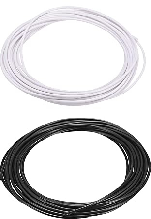 sourcing map Nachfüllungen PLA Filamente 5M/16.4ft Weiß Schwarz | für 3D Druckstift 1.75mm