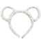 Oilmal Hair Hoop, Women Winter Thick Plush Headband Round Mouse Bear Ears Makeup Hair Hoop Bandana White