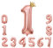 Foil Luftballon 1 Helium Folienballon Zahlen Ballon XXL Folien Rosegold Ballon 1 Geburtstag 100cm/40inch