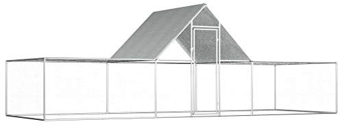 MOONAIRY Hühnerstall, Kaninchenstall, Legenester Für Hühner, Hühnerhaus, Hasenstall Draußen, 6x2x2 m Verzinkter Stahl