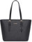 David Jones - Damen Shopper Handtasche - Frau Henkeltasche Mittlere Große Tote PU Leder - Tasche Schultertasche Büro Schule Einkauf Shopping Bag - Aktentasche Arbeitstasche Elegant Alltags - Schwarz