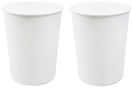 JVL Quality Vibrance White Lightweight Plastic Waste Paper Basket Bin, Set of 2