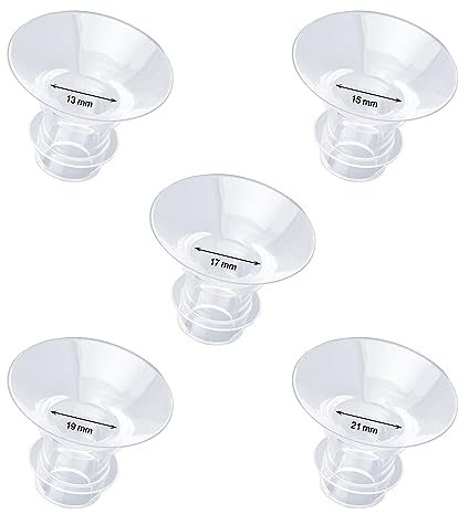 10 Stück Flansch Einsatz Milchpumpe, 5 Größen tragbares Milchpumpenzubehör, Kompatibel mit Tragbaren Milchpumpenbechern Momcozy S12 Pro/S9 Pro/S12/S9 und 24-mm-Schutzschilden/Flanschen