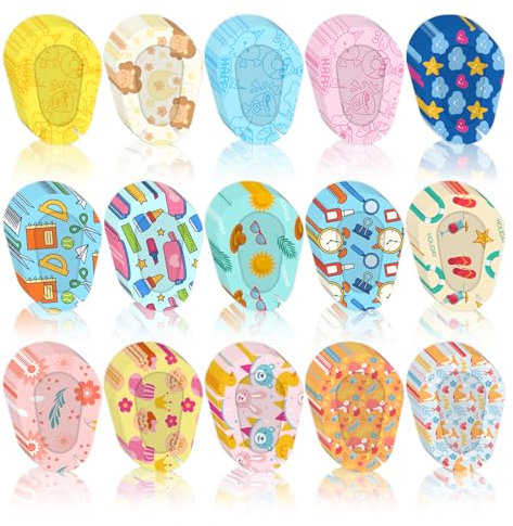 Lot de 90 cache-yeux adhésifs non tissés pour enfants, 15 styles de dessins animés, bloquant la lumière