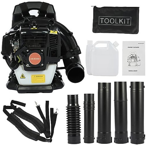 CUSROS 52cc Petrol Backpack Leaf Blower, 1.7ph High Power 550CFM Gas Backpack Garden Snow Blower with Cruise Control Handle, 2-stroke Single Cylinder Air-cooled Engine, Easy Start