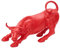 AMOIENSIS Wall Street Bull Statue Replik 25,4 cm Harz Stock Investoren Wall Street Icon Statue Geschenke, Investitionssymbol Figur, New York Stock Exchange Red Accent Bull Skulptur
