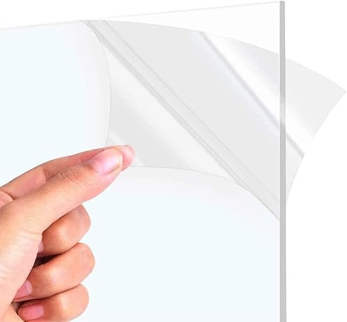 Custom Cut To Size Acrylic Sheet 4mm Thick, 400mm x 400mm Clear Plastic Acrylic Sheet Laser Cut to Size Extrude Glass Acrylic Plastic Sheet