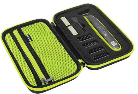 Yinke Tasche für Philliips O Blade QP2530/30, QP2630/30, QP2520/30, QP2520/65 Elektrorasierer Schutzhülle mit Schwamm Harte Reise Hülle Abdeckung, Grün One pc