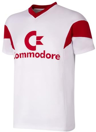 COPA - Retro Fußballtrikot Herren - FC Bayern München 1987/88 - Weiß - 50% Baumwolle – 50% Polyester
