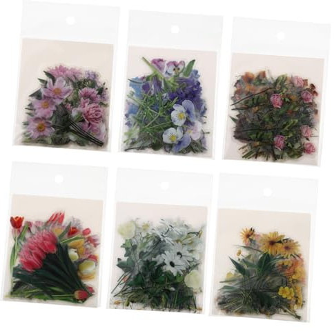 NESTINGHO 240 Stk Taschenblumen Fotoalbum Vintage Blumenaufkleber Dekorative Blumenaufkleber Handgemachte Aufkleber Scrapbook-aufkleber Aufkleber Wasserfest Planer-aufkleber Schreibwaren Pvc
