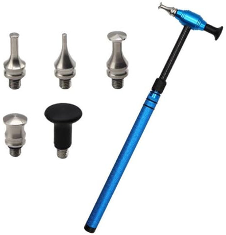 IUSOT Auto-Dellen-Reparaturwerkzeug Reparaturhammer für Autobeulen Mit 5 Knock-Down-Köpfen Lacklose Dellen Entfernung Werkzeug Set Einstellbarer Hammer Für Hagel-Und Dellen-Reparatur