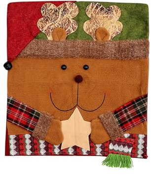 Weihnachten Stuhlhussen,3 Set Stuhlhusse Weihnachten Deko,Santa Claus Stuhlhusse Weihnachtsmütze Weihnachtsmütze Weihnachten Stuhl-Abdeckung Christmas Chair Cover Nikolausmütze Dekoration (C)