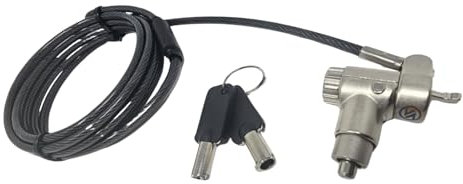 Sendt Black Universal Notebook Laptop Keyed Push to Lock Security Cable for Kensington Wedge Nano and Most Other Security Slots