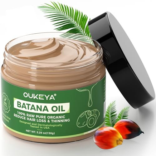 OUKEYA Batana-Öl Haarmaske, 100% Natürlich & Biologisch, Hergestellt In Honduras, Repariert Haarschäden, Intensive Tiefenpflege Mit Feuchtigkeit, Antioxidativer Schutz, Geschmeidiges Haar, 150g